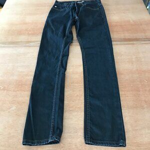 Etnies Skinny Jeans Women size 28 Black Mid Rise Coated Shiny Skater Stretch